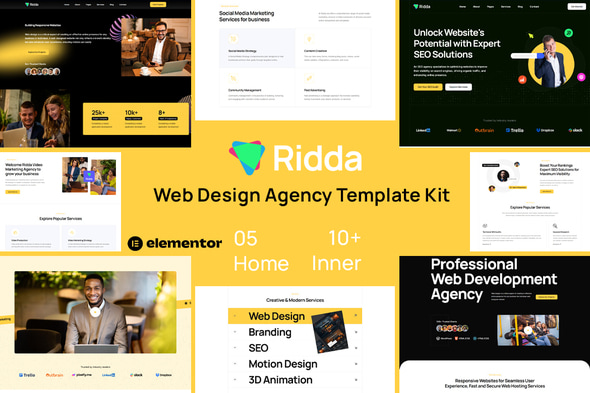 Ridda - Web Design Agency Template Kit Ridda - Web Design Agency Template Kit