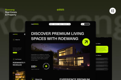 Roewang - Dark Real Estate & Property Website Elementor Template Kit