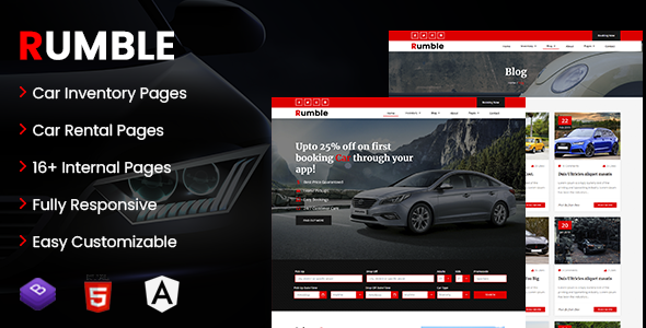 Rumble - Car Rental Booking Angular Template Rumble - Car Rental Booking Angular Template