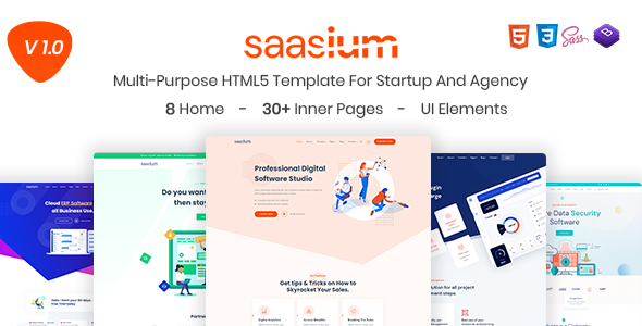 Saasium - Multi-Purpose HTML5 Template For Startup And Agency Saasium - Multi-Purpose HTML5 Template For Startup And Agency