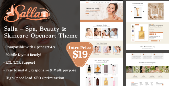Salla - Spa, Beauty & Skincare Opencart Theme Salla - Spa, Beauty & Skincare Opencart Theme
