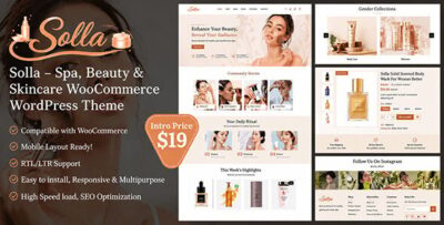 Salla - Spa, Beauty & Skincare WooCommerce WordPress Theme