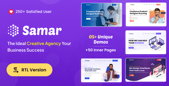 Samar | Creative Agency Bootstrap Template + RTL Samar | Creative Agency Bootstrap Template + RTL