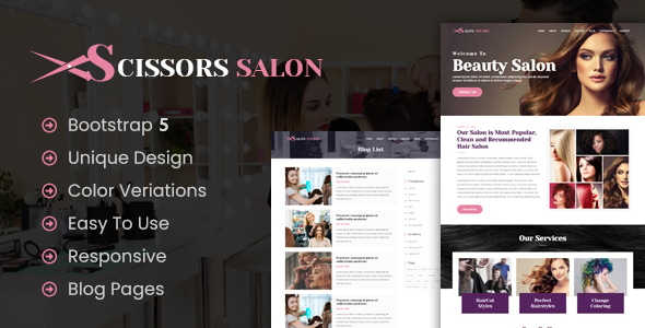 Scissors Salon - Salon Business HTML Template Scissors Salon - Salon Business HTML Template