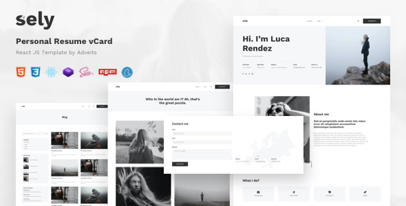 Sely - Personal Resume vCard React JS Template Sely - Personal Resume vCard React JS Template