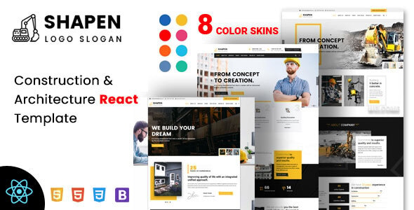 Shapen - Construction React Template Shapen - Construction React Template