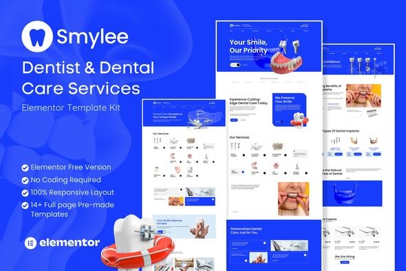 Smylee - Dentist & Dental Care Services Elementor Template Kit Smylee - Dentist & Dental Care Services Elementor Template Kit