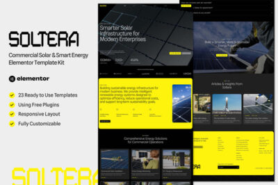Soltera - Commercial Solar & Smart Energy Elementor Template Kit