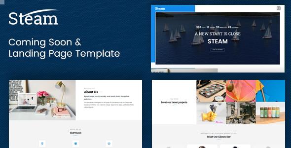 Steam - Coming Soon and Landing Page Template Steam - Coming Soon and Landing Page Template