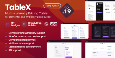 TableX - WordPress Pricing Table for Elementor & WPBakery