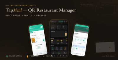 TapMeal - Restaurant Management & QR Ordering System - React Native App