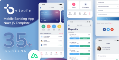 Teofin - Nuxt 4 PWA Banking & Finance Template