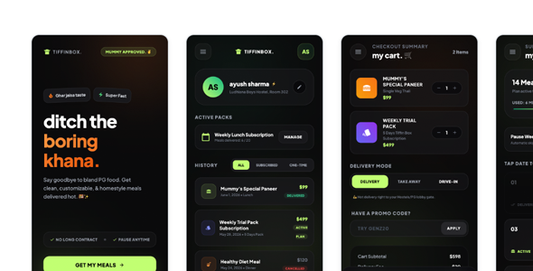 Tiffinbox - Tiffin and Food Delivery Mobile HTML Template Tiffinbox - Tiffin and Food Delivery Mobile HTML Template