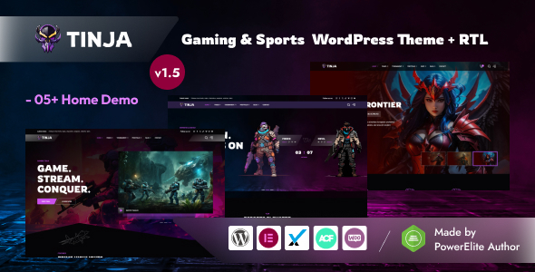 Tinja - Gaming & eSports WordPress Theme for Teams, Streamers & Tournaments Tinja - Gaming & eSports WordPress Theme for Teams, Streamers & Tournaments