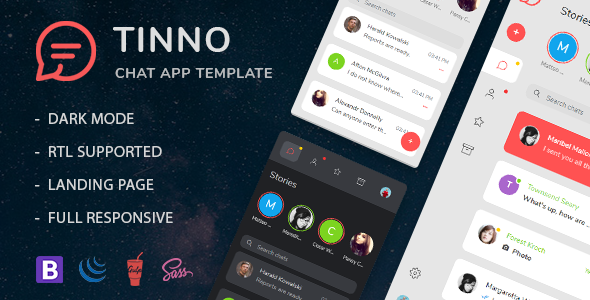 Tinno - Chat Platform HTML5 Template + Landing Page Tinno - Chat Platform HTML5 Template + Landing Page