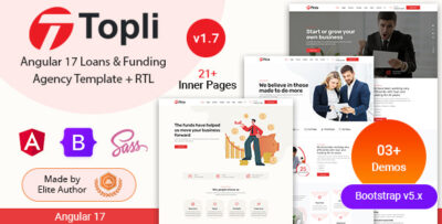 Topli - Angular 17+ Loans Funding & Finance Agency Template