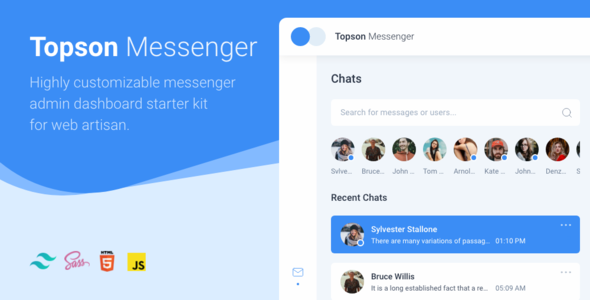Topson - Chat Messenger App HTML Template Topson - Chat Messenger App HTML Template