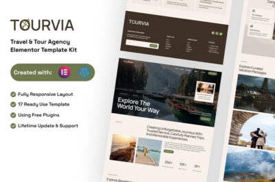 Tourvia - Tour & Travel Booking Agency Elementor Template Kit