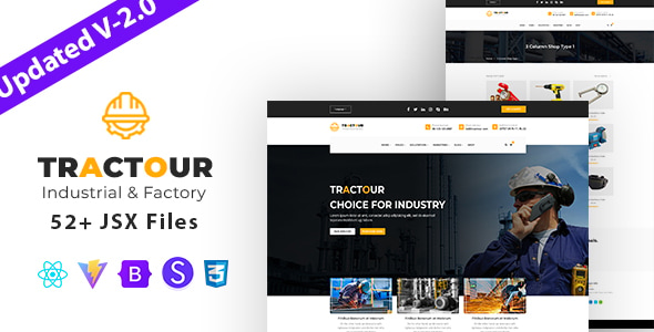 Tractour - Industrial/ Manufacturing React JS Template Tractour - Industrial/ Manufacturing React JS Template