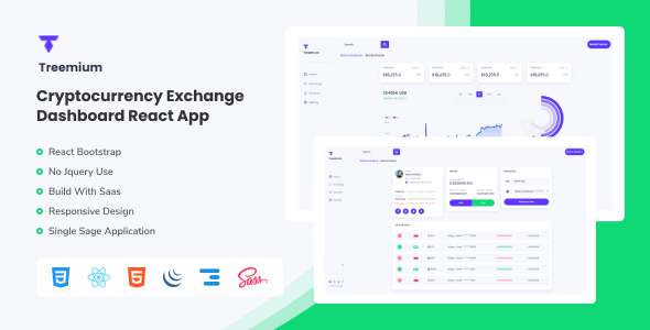 Treemium - Cryptocurrency Exchange Dashboard React App Treemium - Cryptocurrency Exchange Dashboard React App