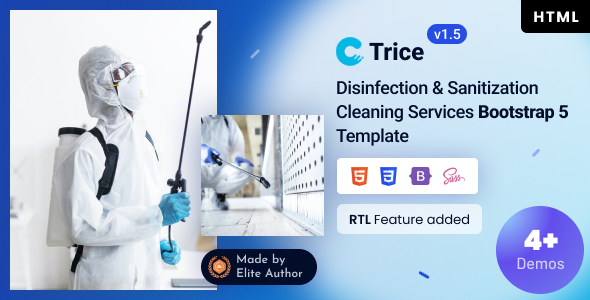 Trice - Disinfection & Sanitization Cleaning Services Bootstrap 5 Template Trice - Disinfection & Sanitization Cleaning Services Bootstrap 5 Template