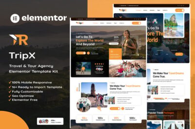 Tripx - Tour & Travel Booking Agency Elementor Template Kit