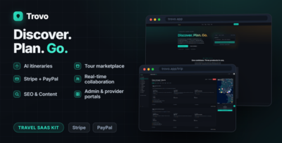 Trovo - AI Travel Itinerary Planner & Tour Marketplace SaaS (Next.js, Stripe, Admin)