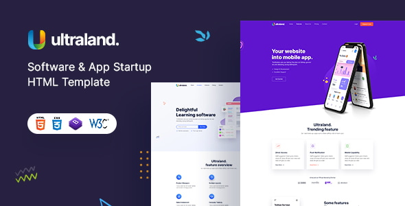 Ultraland - Software & App Startup HTML template Ultraland - Software & App Startup HTML template