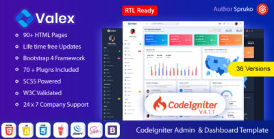 Valex - Codeigniter Admin panel Template