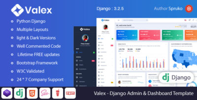 Valex - Django Admin & Dashboard Template