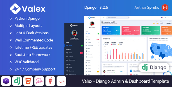 Valex - Django Admin & Dashboard Template Valex - Django Admin & Dashboard Template