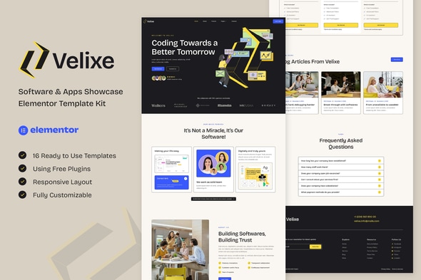 Velixe - Software & Apps Showcase Elementor Template Kit Velixe - Software & Apps Showcase Elementor Template Kit