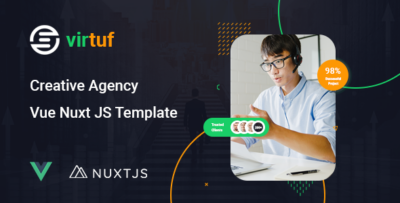Virtuf - Vue JS Website Template Using Nuxt JS