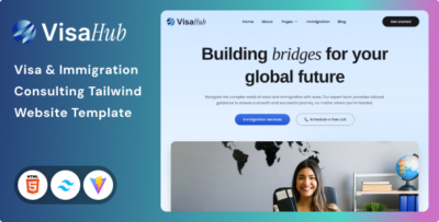VisaHub - Visa & Immigration Consulting Tailwind CSS 4 Template
