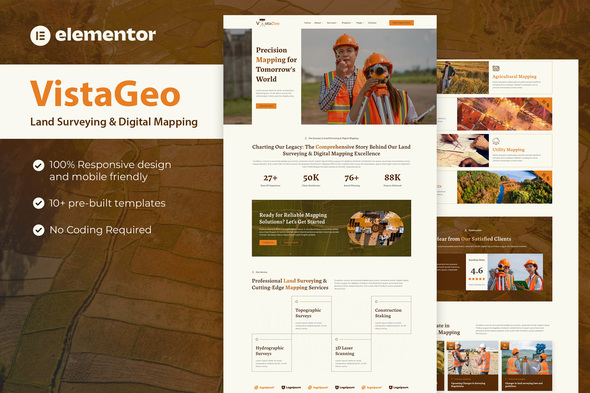 VistaGeo - Land Surveying & Digital Mapping Elementor Template Kit VistaGeo - Land Surveying & Digital Mapping Elementor Template Kit