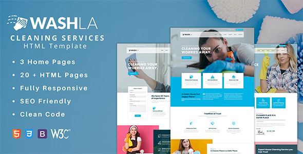 Washla - Cleaning Services HTML Template Washla - Cleaning Services HTML Template