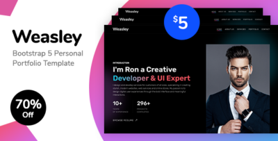 Weasley - Bootstrap 5 Personal Portfolio