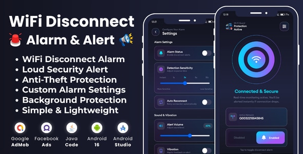 WiFi Disconnect Alarm Alert with AdMob Facebook Ads Android WiFi Disconnect Alarm Alert with AdMob Facebook Ads Android
