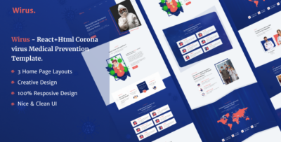 Wirus - React+HTML Covid-19 Coronavirus Medical Prevention Template