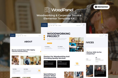 Woodpanel - Woodworking & Carpenter Service Elementor Pro Template Kit