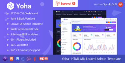 Yoha  - Laravel Dashboard Template