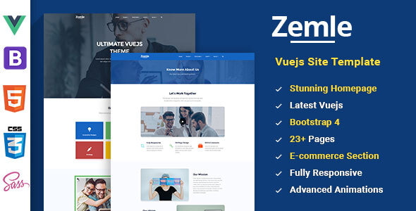 Zemle - Vuejs Bootstrap 4 Multipurpose Site Template Zemle - Vuejs Bootstrap 4 Multipurpose Site Template