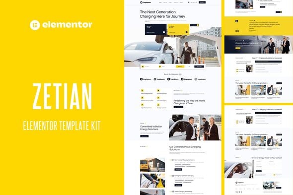 Zetian - Electric Car Charging Station Elementor Template Kit Zetian - Electric Car Charging Station Elementor Template Kit