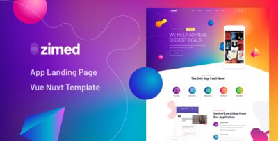 Zimed - Vue Nuxt App Landing Page Template