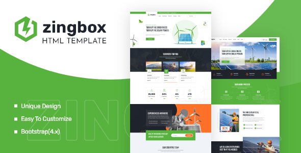Zingbox – Wind & Solar Energy HTML Template Zingbox – Wind & Solar Energy HTML Template