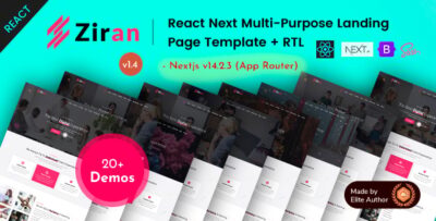 Ziran - Multipurpose Portfolio Landing Page React Nextjs 14+ Template