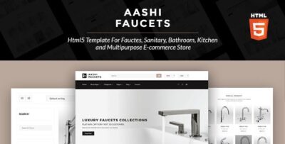 Aashi Faucets - HTML5 Template for Faucets, Sanitary, Bathroom, Kitchen and Multipurpose E-commerce