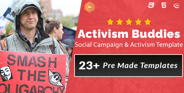 Activism Buddies - Social Campaign & Non Profit HTML5 Template Activism Buddies - Social Campaign & Non Profit HTML5 Template