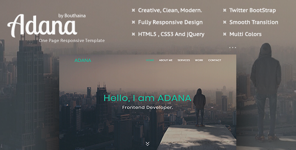 Adana - One Page Personal Template Adana - One Page Personal Template