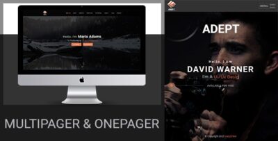 Adept - Creative Personal Portfolio / Resume And Blog Template